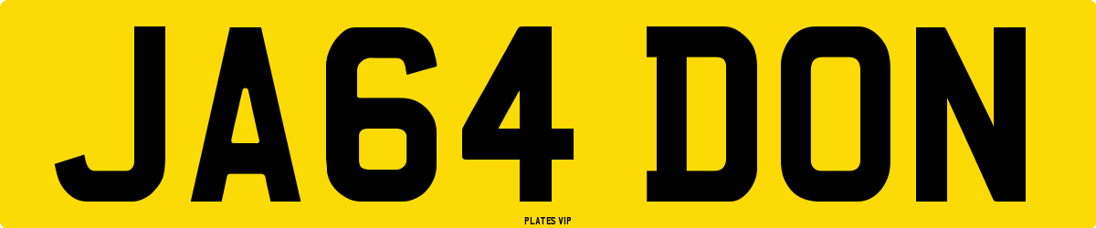 JA64 DON Number Plate