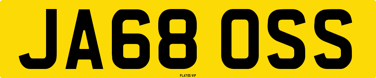 JA68 OSS Number Plate