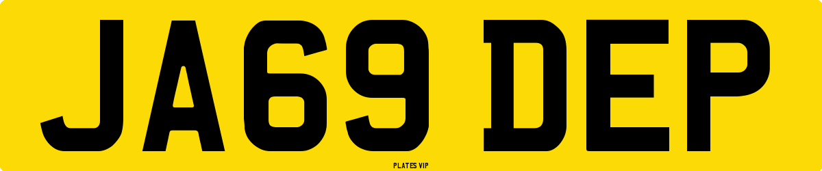 JA69 DEP Number Plate