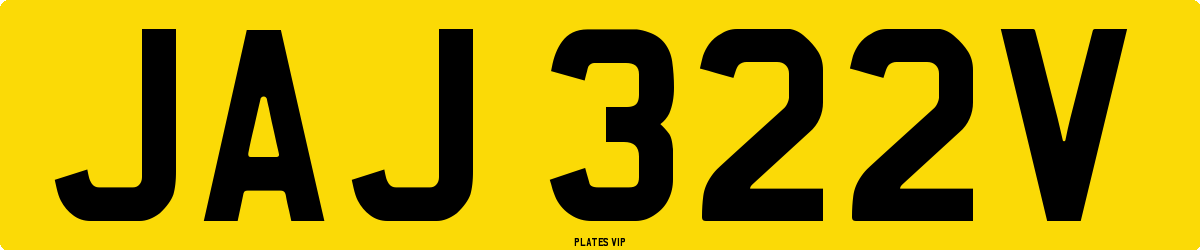 JAJ 322V Number Plate