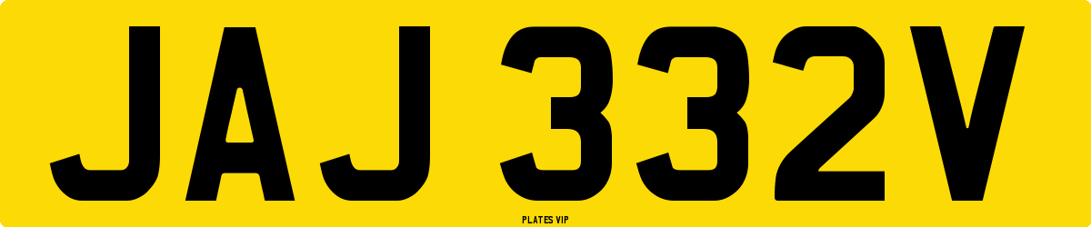JAJ 332V Number Plate