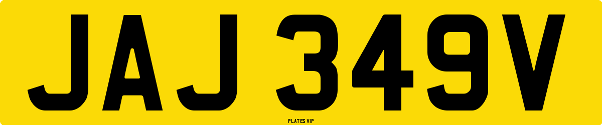 JAJ 349V Number Plate