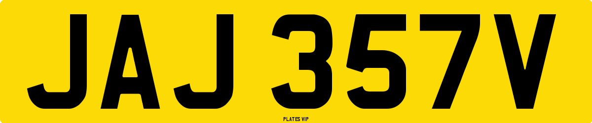JAJ 357V Number Plate