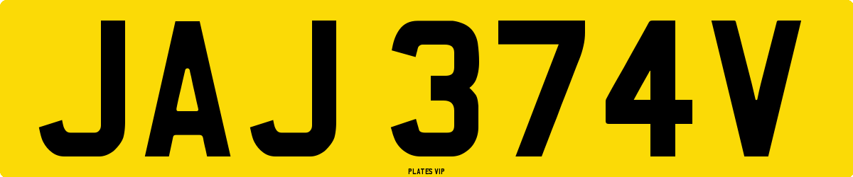 JAJ 374V Number Plate