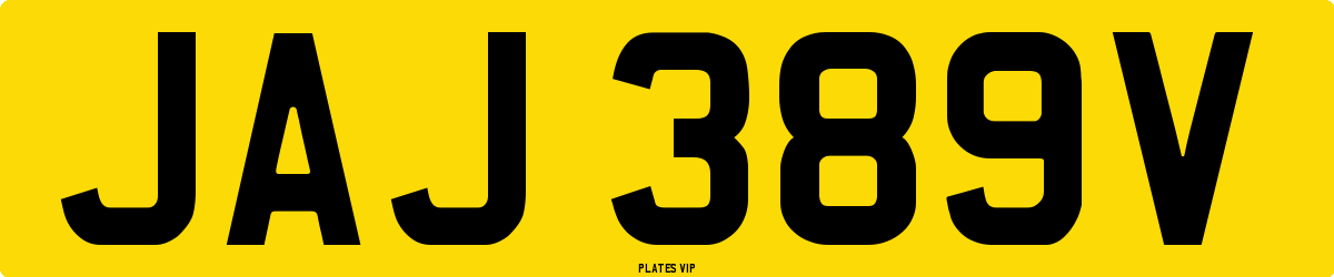 JAJ 389V Number Plate