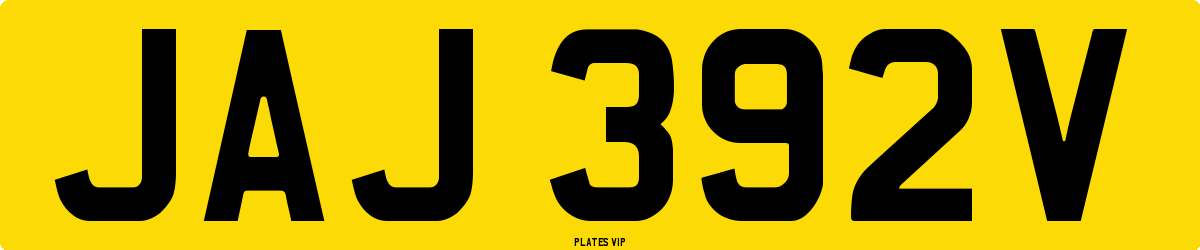 JAJ 392V Number Plate