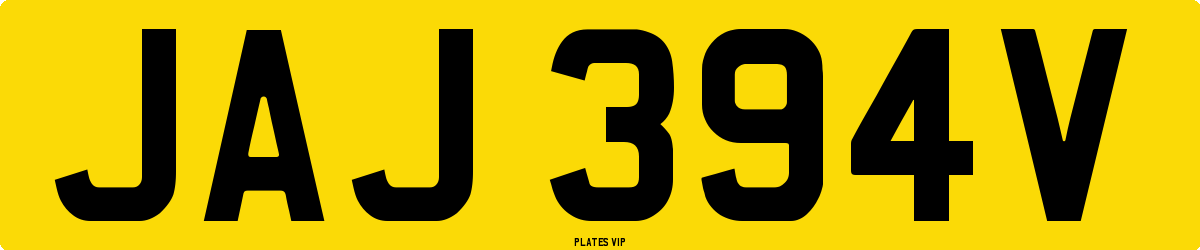 JAJ 394V Number Plate