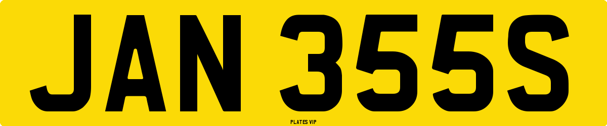 JAN 355S Number Plate