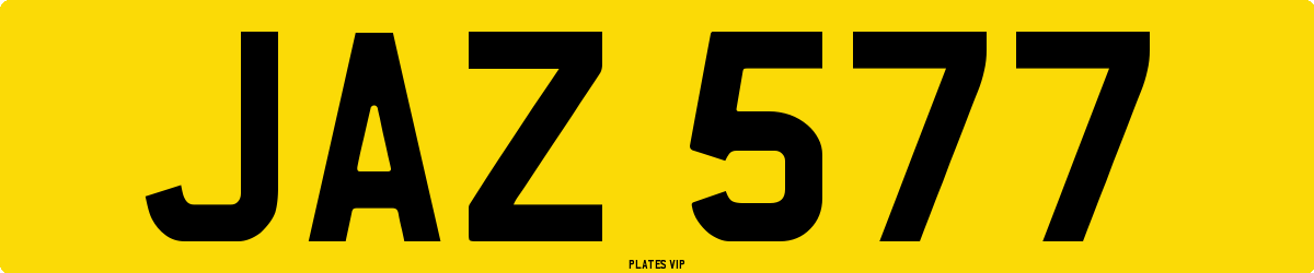 JAZ 577 Number Plate