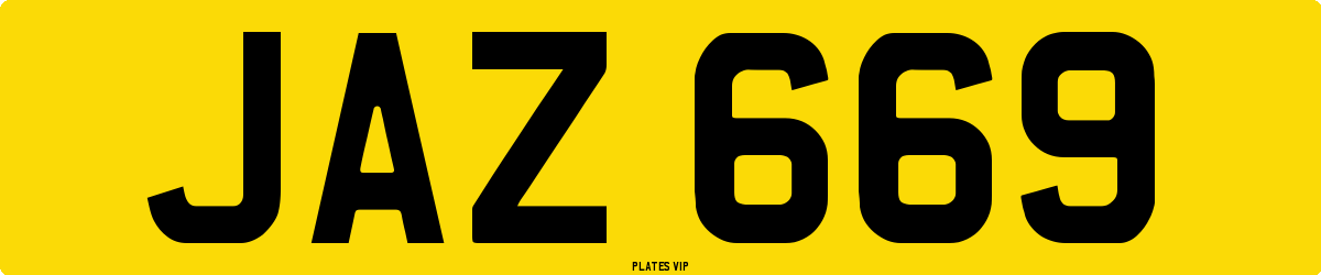 JAZ 669 Number Plate