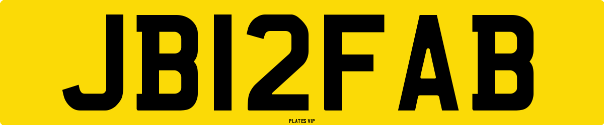 JB 12 FAB Number Plate