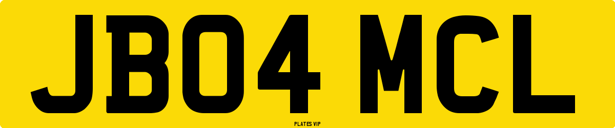 JB04 MCL Number Plate