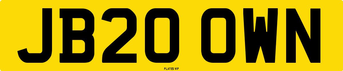 JB20 OWN Number Plate