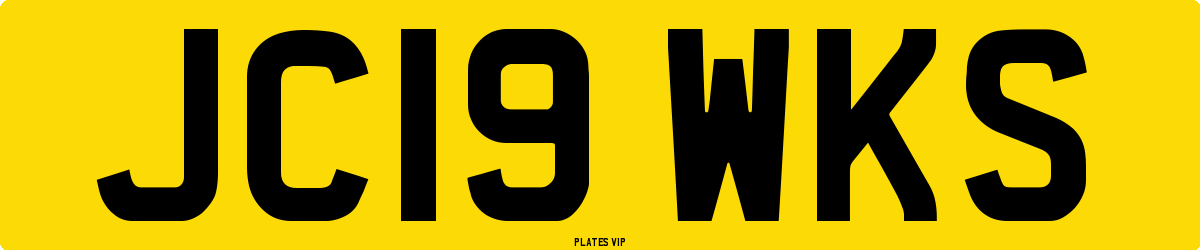 JC19 WKS Number Plate