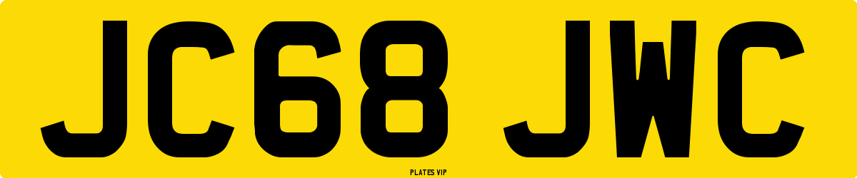 JC68 JWC Number Plate