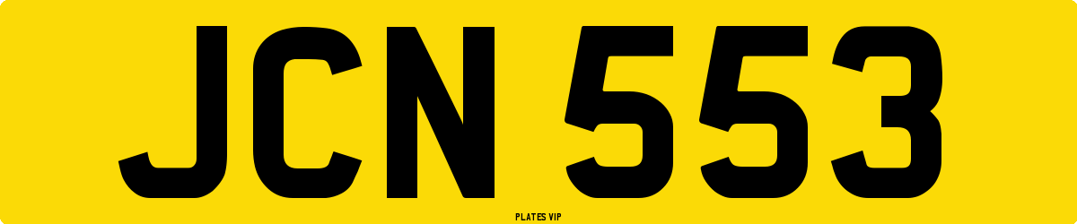 JCN 553 Number Plate