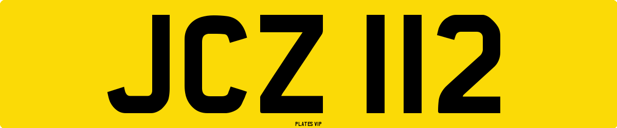 JCZ 112 Number Plate