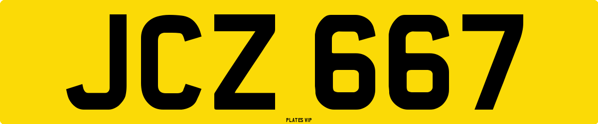 JCZ 667 Number Plate