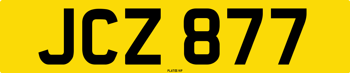 JCZ 877 Number Plate