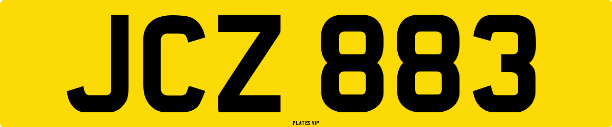JCZ 883 Number Plate