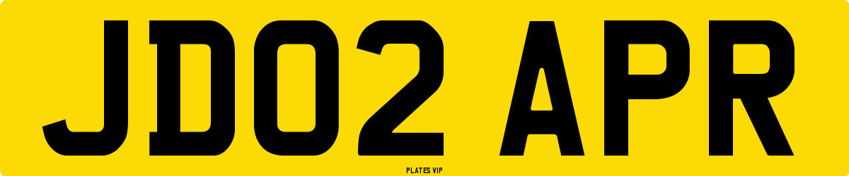 JD02 APR Number Plate