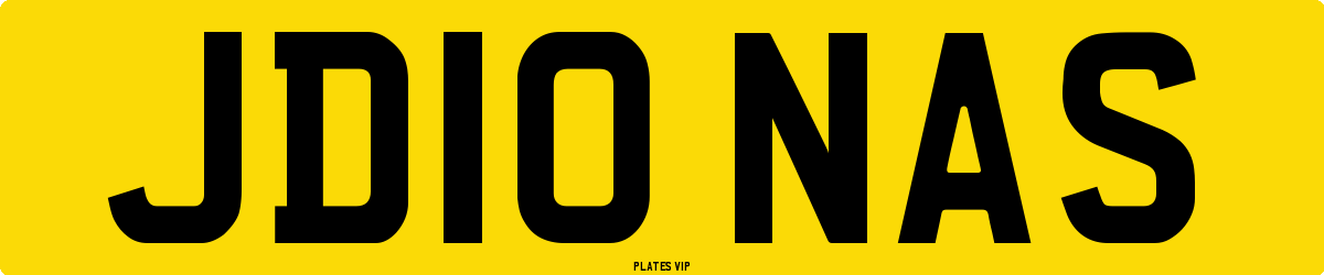JD10 NAS Number Plate