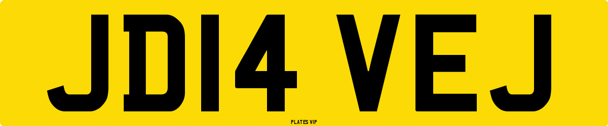 JD14 VEJ Number Plate