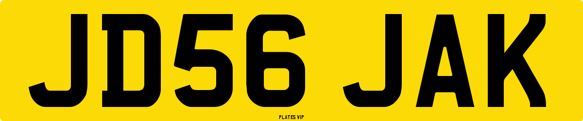 JD56 JAK Number Plate