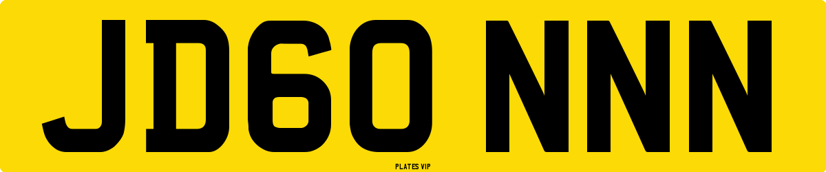 JD60 NNN Number Plate