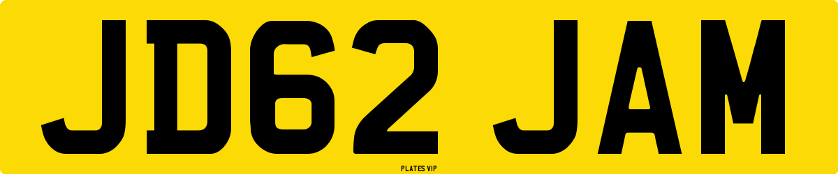 JD62 JAM Number Plate