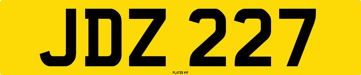 JDZ 227 Number Plate
