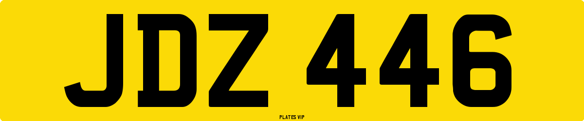 JDZ 446 Number Plate