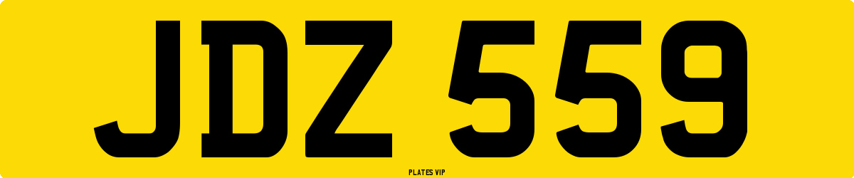 JDZ 559 Number Plate