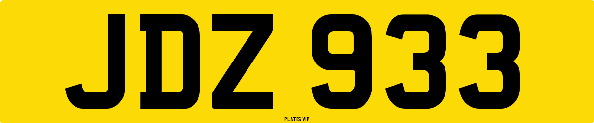 JDZ 933 Number Plate