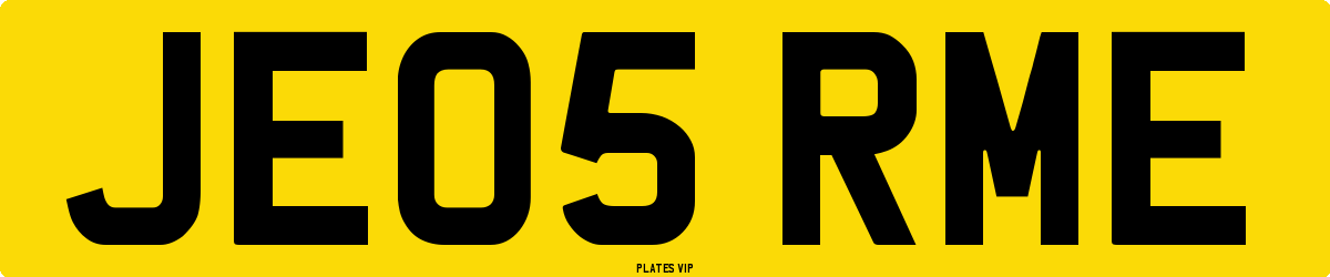 JE05 RME Number Plate