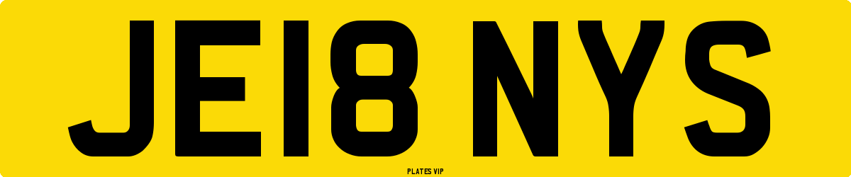JE18 NYS Number Plate