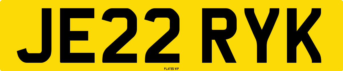 JE22 RYK Number Plate