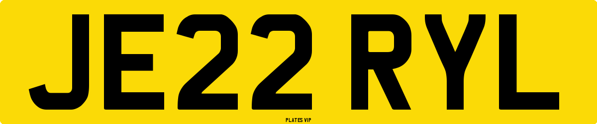 JE22 RYL Number Plate