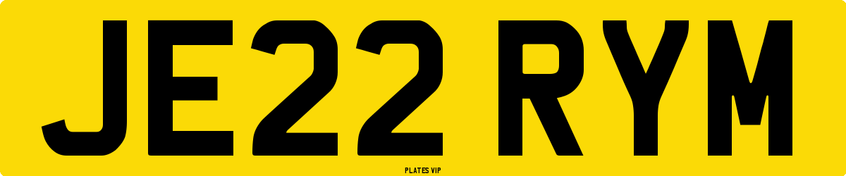 JE22 RYM Number Plate
