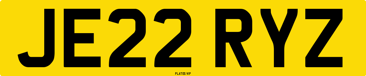 JE22 RYZ Number Plate