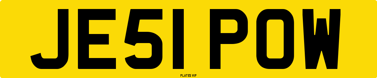 JE51 POW Number Plate