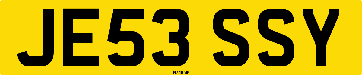 JE53 SSY Number Plate