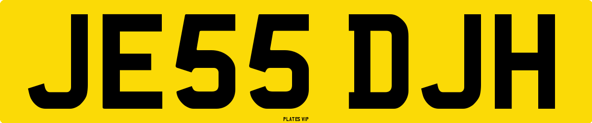 JE55 DJH Number Plate