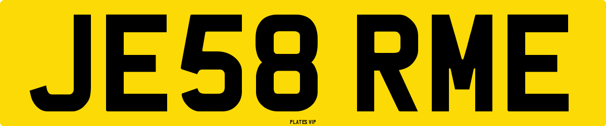 JE58 RME Number Plate