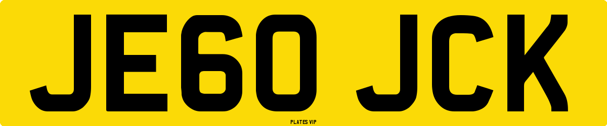 JE60 JCK Number Plate