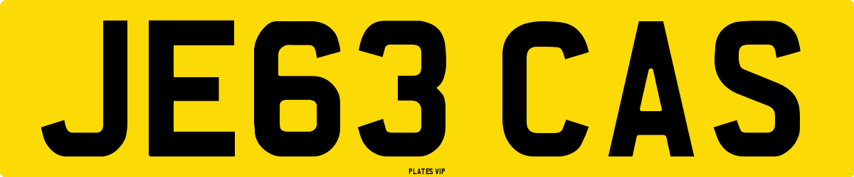 JE63 CAS Number Plate