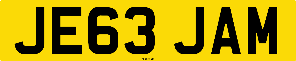 JE63 JAM Number Plate