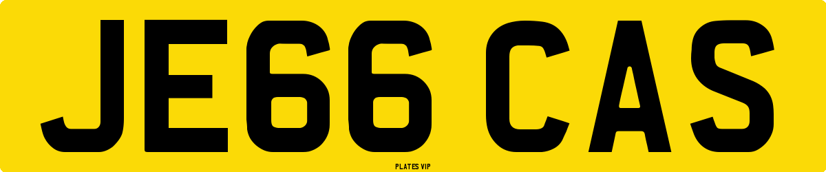 JE66 CAS Number Plate