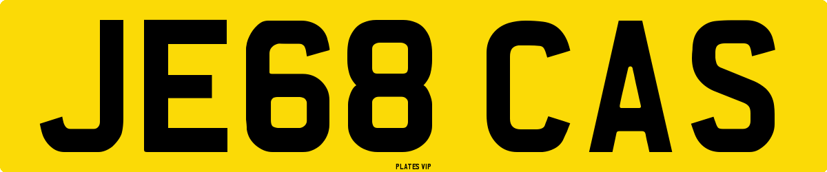 JE68 CAS Number Plate