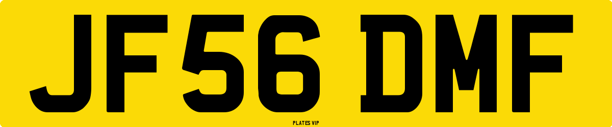 JF56 DMF Number Plate